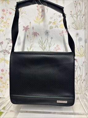 Bose Black Perforated Leather Messenger Bag sound dock portable travel bag/ case